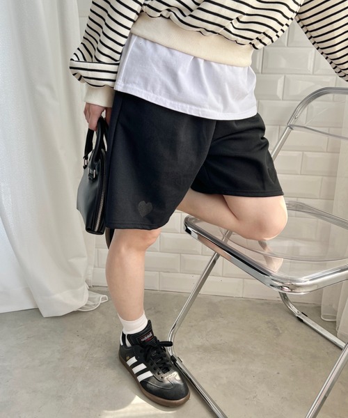 √nuage(ルートニュアージュ)の「ハート刺繍スウェットショートパンツ(スウェットパンツ・レディース・グレー/ブラック/ライトブルー・FREE)」の15枚目の写真