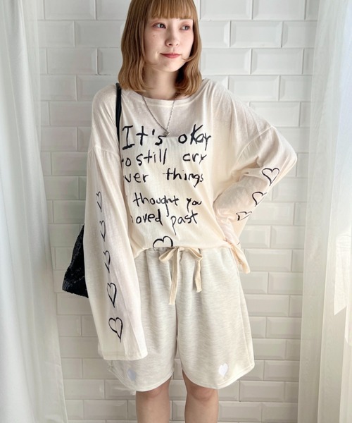 √nuage(ルートニュアージュ)の「ハート刺繍スウェットショートパンツ(スウェットパンツ・レディース・グレー/ブラック/ライトブルー・FREE)」の21枚目の写真