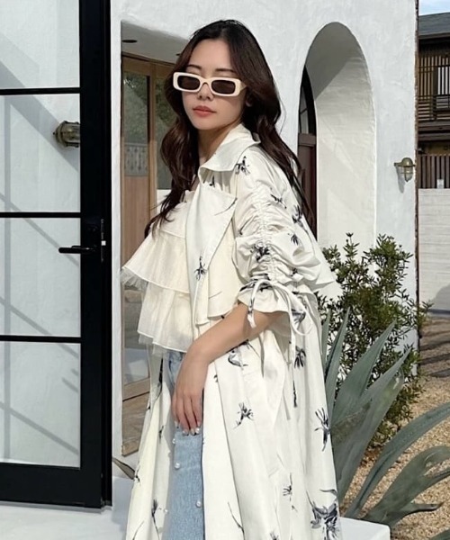 ROYAL PARTY(ロイヤルパーティー)の「ストール付ティアードフリルキャミトップス(Tシャツ/カットソー・レディース・イエロー/オフホワイト/ブラック・FREE)」の21枚目の写真