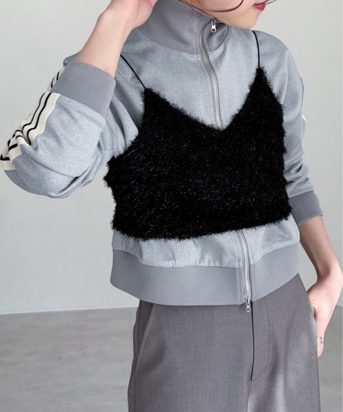 EPIMI E'PIMMY(エピミエピミー)の「シャギービスチェ/シアーブラウスSET(シャツ/ブラウス・レディース・オフホワイト/ブラック/グレー・MEDIUM)」の5枚目の写真