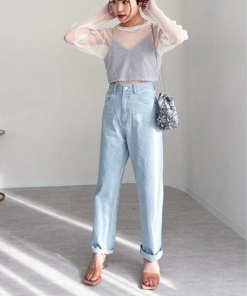 EPIMI E'PIMMY(エピミエピミー)の「シャギービスチェ/シアーブラウスSET(シャツ/ブラウス・レディース・オフホワイト/ブラック/グレー・MEDIUM)」の4枚目の写真