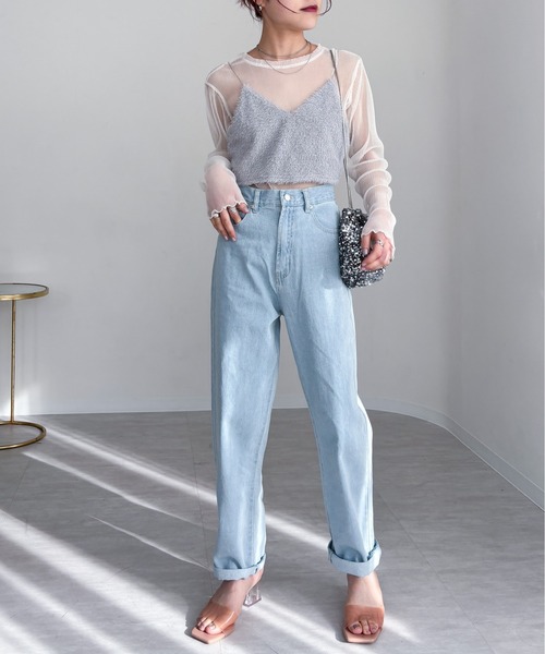 セール】シャギービスチェ/シアーブラウスSET（シャツ/ブラウス