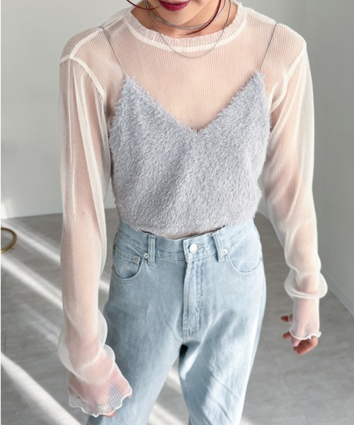 EPIMI E'PIMMY(エピミエピミー)の「シャギービスチェ/シアーブラウスSET(シャツ/ブラウス・レディース・オフホワイト/ブラック/グレー・MEDIUM)」の17枚目の写真