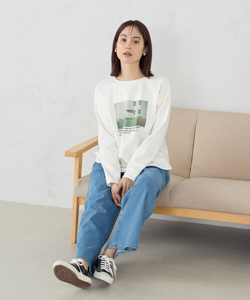 COMME CA ISM(コムサイズム)の「フォトプリント 長袖 カットソー(Tシャツ/カットソー・レディース・ベージュ/ホワイト・M/L)」の16枚目の写真