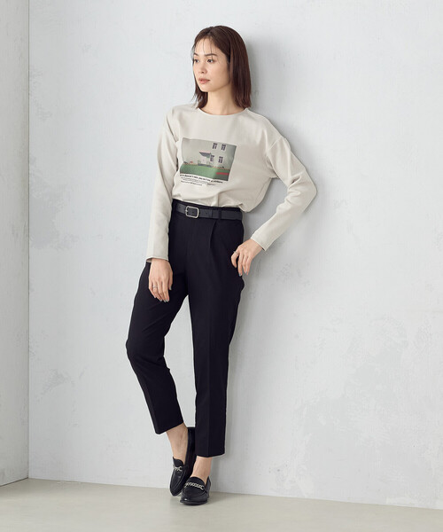 COMME CA ISM(コムサイズム)の「フォトプリント 長袖 カットソー(Tシャツ/カットソー・レディース・ベージュ/ホワイト・M/L)」の4枚目の写真