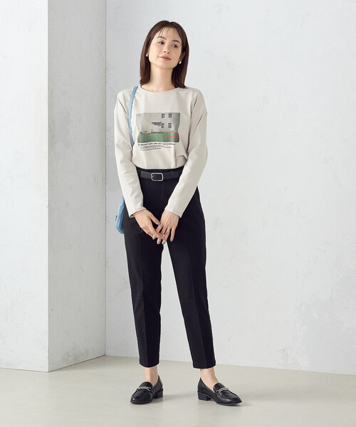 COMME CA ISM(コムサイズム)の「フォトプリント 長袖 カットソー(Tシャツ/カットソー・レディース・ベージュ/ホワイト・M/L)」の5枚目の写真