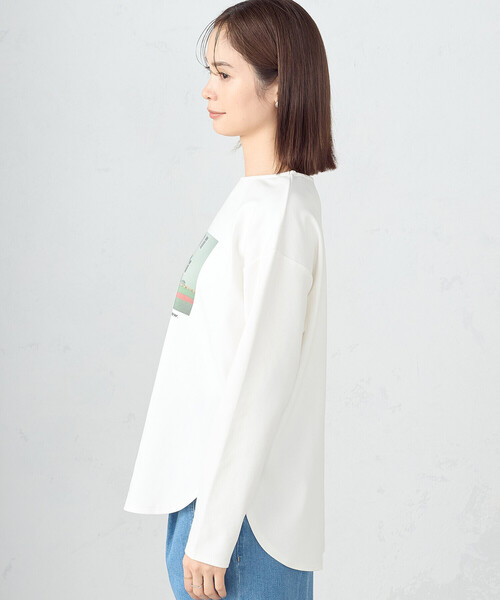 COMME CA ISM(コムサイズム)の「フォトプリント 長袖 カットソー(Tシャツ/カットソー・レディース・ベージュ/ホワイト・M/L)」の10枚目の写真