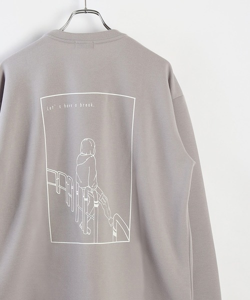 WESTSEA(ウエストシー)の「フェイクレイヤード 鹿の子ダンボール 長袖T(Tシャツ/カットソー・メンズ・ライトグレー/ブラック/オフホワイト・M/L)」の3枚目の写真