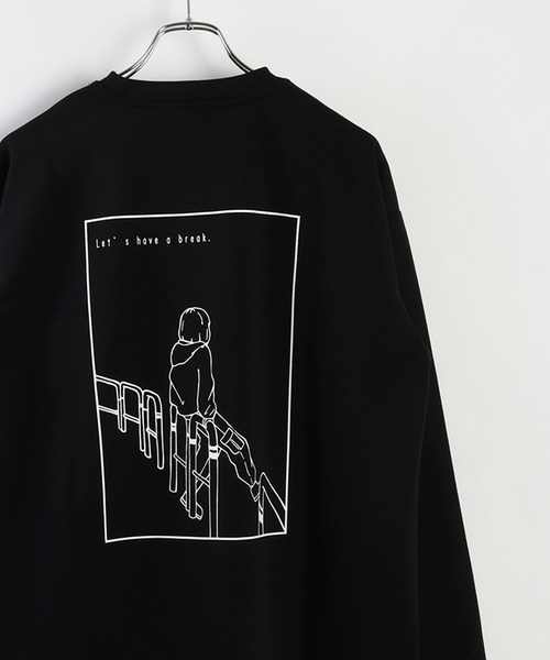WESTSEA(ウエストシー)の「フェイクレイヤード 鹿の子ダンボール 長袖T(Tシャツ/カットソー・メンズ・ライトグレー/ブラック/オフホワイト・M/L)」の2枚目の写真