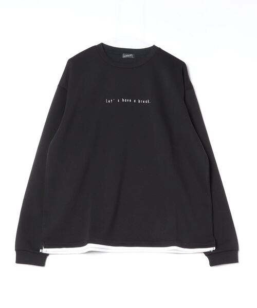 WESTSEA(ウエストシー)の「フェイクレイヤード 鹿の子ダンボール 長袖T(Tシャツ/カットソー・メンズ・ライトグレー/ブラック/オフホワイト・M/L)」の5枚目の写真