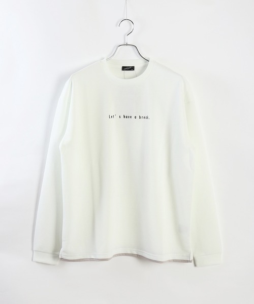 WESTSEA(ウエストシー)の「フェイクレイヤード 鹿の子ダンボール 長袖T(Tシャツ/カットソー・メンズ・ライトグレー/ブラック/オフホワイト・M/L)」の7枚目の写真