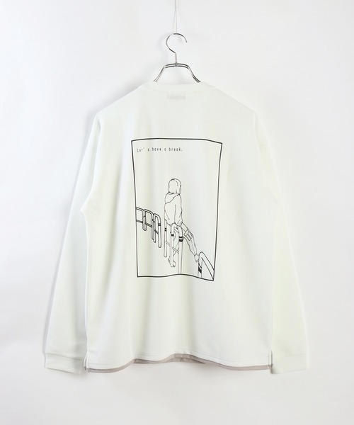 WESTSEA(ウエストシー)の「フェイクレイヤード 鹿の子ダンボール 長袖T(Tシャツ/カットソー・メンズ・ライトグレー/ブラック/オフホワイト・M/L)」の8枚目の写真