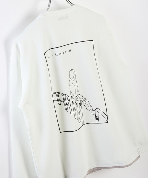 WESTSEA(ウエストシー)の「フェイクレイヤード 鹿の子ダンボール 長袖T(Tシャツ/カットソー・メンズ・ライトグレー/ブラック/オフホワイト・M/L)」の9枚目の写真