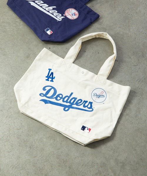 MLB(メジャーリーグベースボール)の「【MLB】キャンバストートバッグ/メジャーリーグ(トートバッグ・メンズ・オフホワイト/ブラック/ネイビー・FREE)」の2枚目の写真