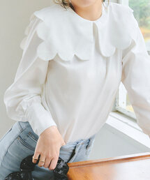 KOBE LETTUCE | スカラップカラーブラウス(シャツ/ブラウス)