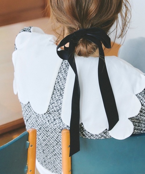 KOBE LETTUCE（コウベレタス）の「スカラップカラーブラウス（シャツ/ブラウス・レディース・オフホワイト/ブラック・M）」の9枚目の写真