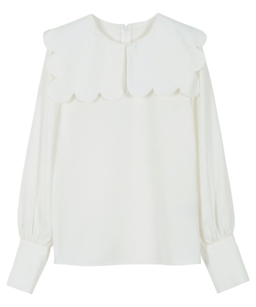 KOBE LETTUCE（コウベレタス）の「スカラップカラーブラウス（シャツ/ブラウス・レディース・オフホワイト/ブラック・M）」の5枚目の写真