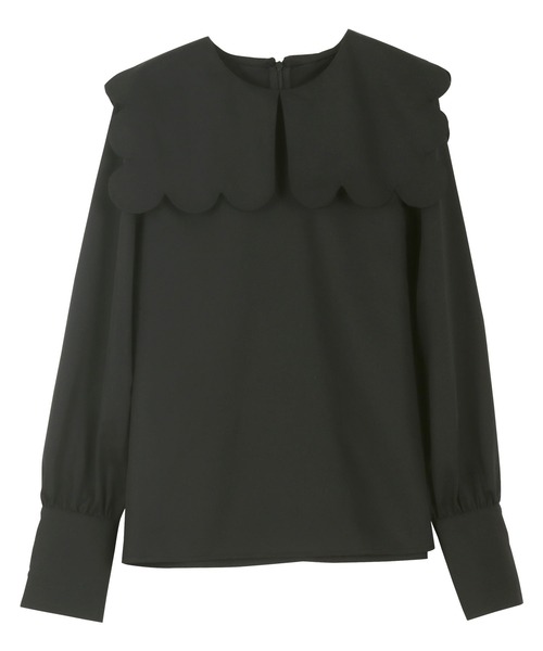 KOBE LETTUCE（コウベレタス）の「スカラップカラーブラウス（シャツ/ブラウス・レディース・オフホワイト/ブラック・M）」の4枚目の写真