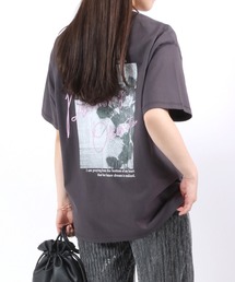 Salong hameu | ビッグシルエット レタリングロゴバックプリント刺繍Tシャツ レディース(Tシャツ/カットソー)