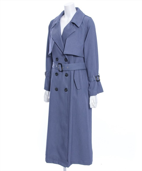 clear(クリア)の「ヨーク付ロングトレンチコート≪2024SS新作≫(トレンチコート・レディース・ブルー/ブラック/アイボリー・F)」の4枚目の写真