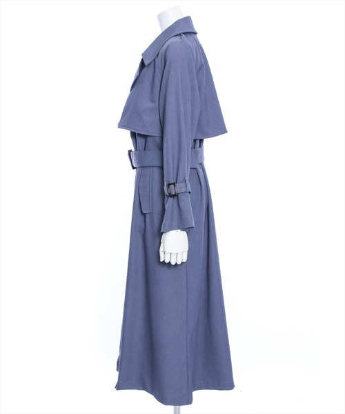 clear(クリア)の「ヨーク付ロングトレンチコート≪2024SS新作≫(トレンチコート・レディース・ブルー/ブラック/アイボリー・F)」の5枚目の写真