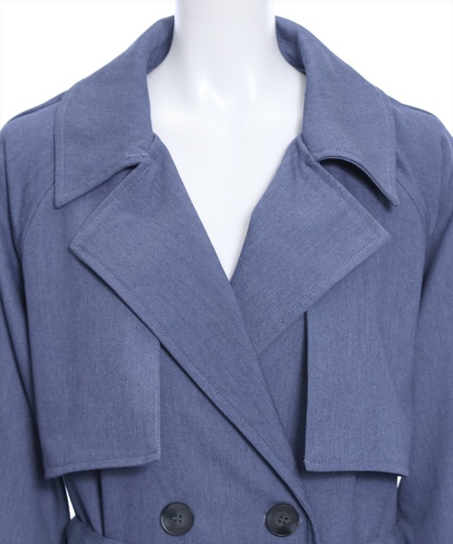 clear(クリア)の「ヨーク付ロングトレンチコート≪2024SS新作≫(トレンチコート・レディース・ブルー/ブラック/アイボリー・F)」の8枚目の写真