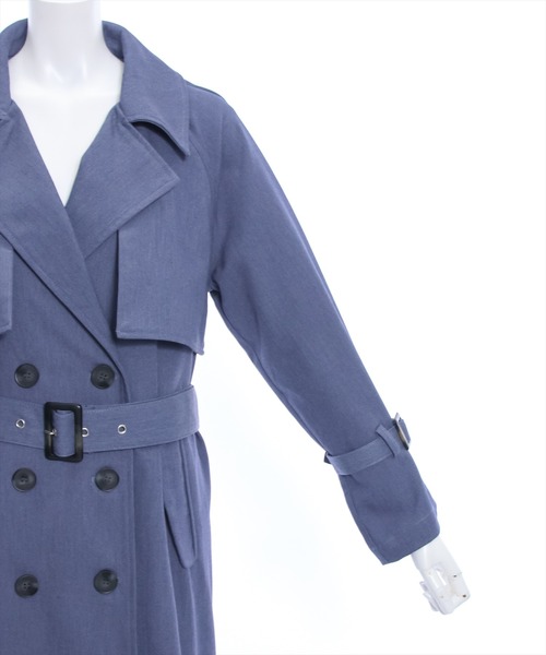 clear(クリア)の「ヨーク付ロングトレンチコート≪2024SS新作≫(トレンチコート・レディース・ブルー/ブラック/アイボリー・F)」の9枚目の写真