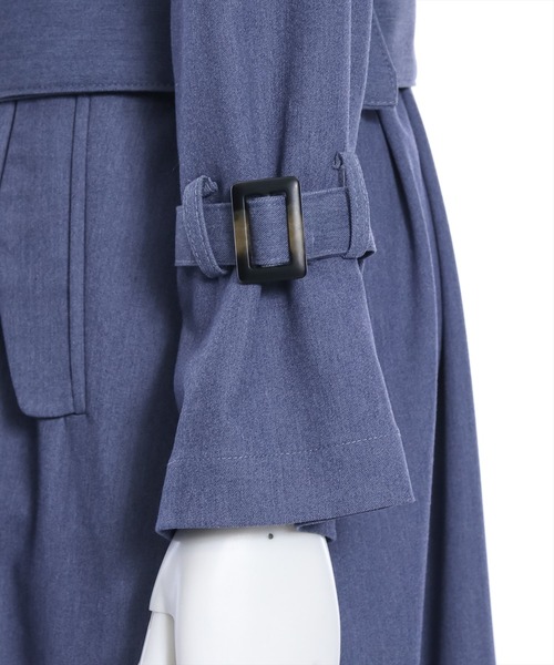 clear(クリア)の「ヨーク付ロングトレンチコート≪2024SS新作≫(トレンチコート・レディース・ブルー/ブラック/アイボリー・F)」の11枚目の写真