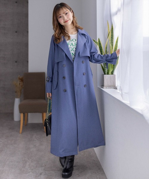 clear(クリア)の「ヨーク付ロングトレンチコート≪2024SS新作≫(トレンチコート・レディース・ブルー/ブラック/アイボリー・F)」の14枚目の写真