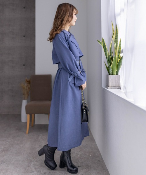 clear(クリア)の「ヨーク付ロングトレンチコート≪2024SS新作≫(トレンチコート・レディース・ブルー/ブラック/アイボリー・F)」の16枚目の写真