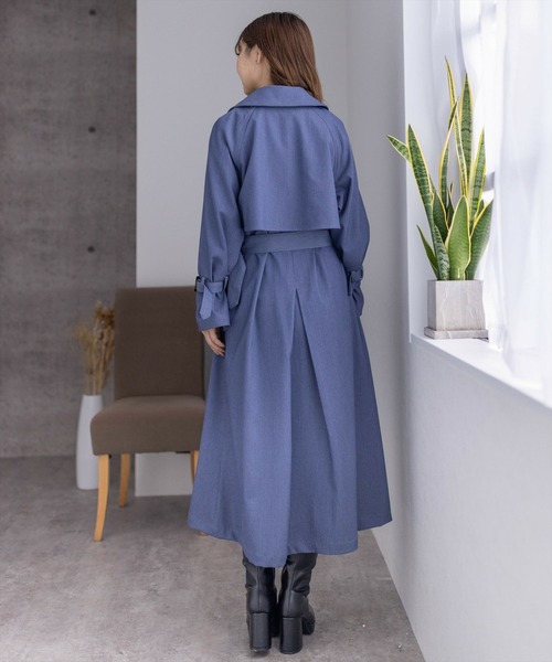 clear(クリア)の「ヨーク付ロングトレンチコート≪2024SS新作≫(トレンチコート・レディース・ブルー/ブラック/アイボリー・F)」の17枚目の写真