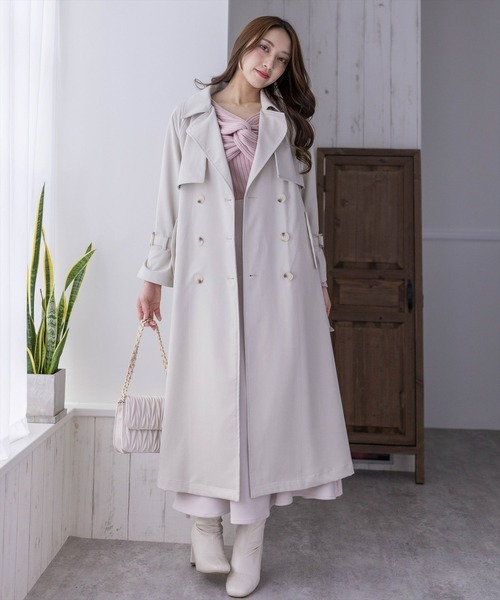 clear(クリア)の「ヨーク付ロングトレンチコート≪2024SS新作≫(トレンチコート・レディース・ブルー/ブラック/アイボリー・F)」の18枚目の写真