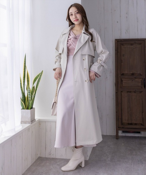 clear(クリア)の「ヨーク付ロングトレンチコート≪2024SS新作≫(トレンチコート・レディース・ブルー/ブラック/アイボリー・F)」の19枚目の写真