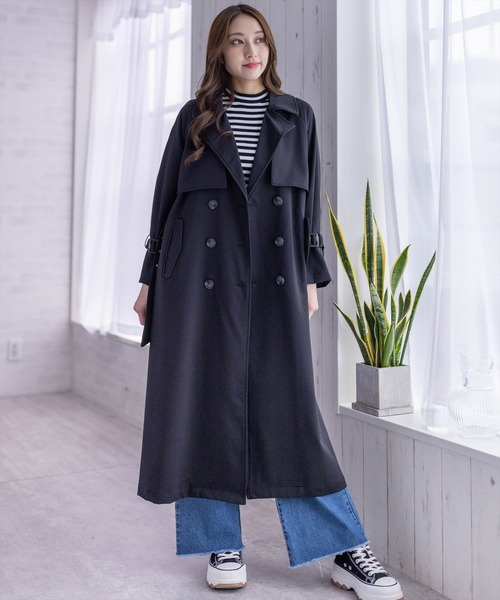 clear(クリア)の「ヨーク付ロングトレンチコート≪2024SS新作≫(トレンチコート・レディース・ブルー/ブラック/アイボリー・F)」の20枚目の写真