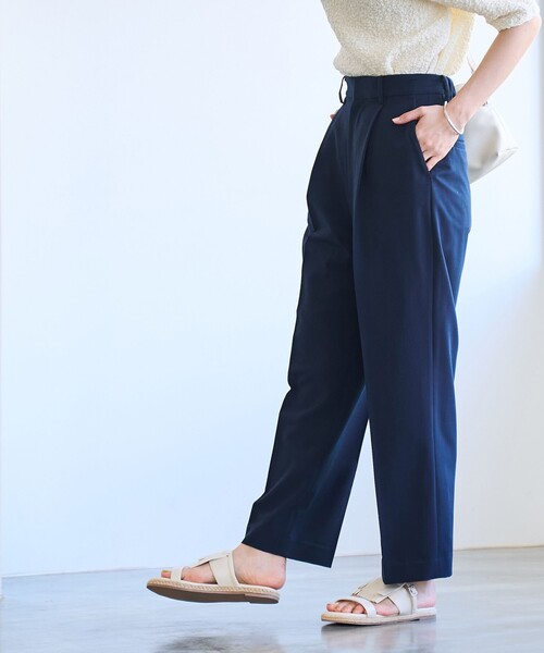 coen(コーエン)の「【RONEL】ストレッチタックワイドパンツ(セットアップ対応可能)(スラックス・レディース・オリーブ/ネイビー・S/L/M)」の19枚目の写真