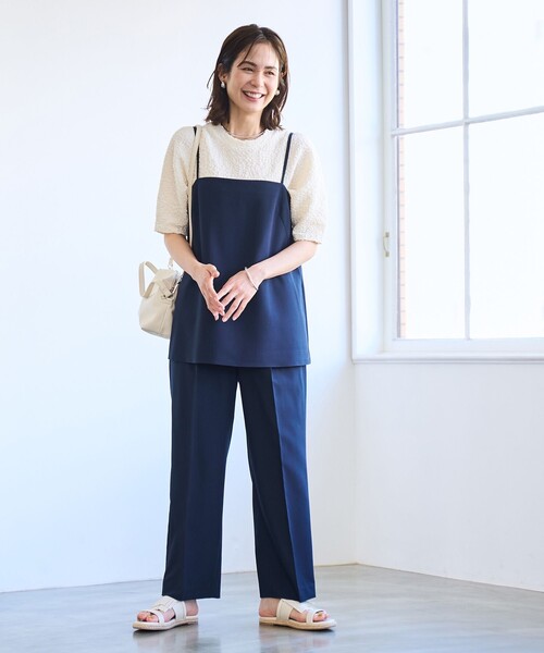 coen(コーエン)の「【RONEL】ストレッチタックワイドパンツ(セットアップ対応可能)(スラックス・レディース・オリーブ/ネイビー・S/L/M)」の22枚目の写真