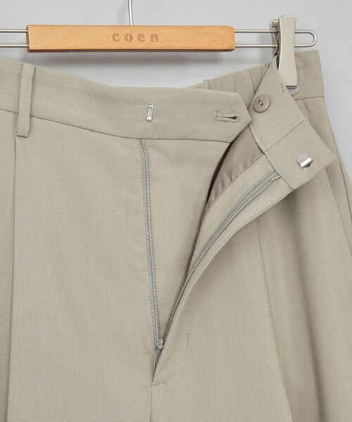 coen(コーエン)の「【RONEL】ストレッチタックワイドパンツ(セットアップ対応可能)(スラックス・レディース・オリーブ/ネイビー・S/L/M)」の12枚目の写真
