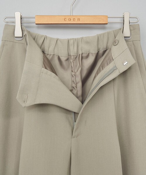 coen(コーエン)の「【RONEL】ストレッチタックワイドパンツ(セットアップ対応可能)(スラックス・レディース・オリーブ/ネイビー・S/L/M)」の13枚目の写真