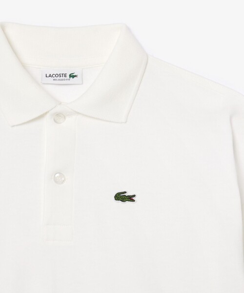 LACOSTE（ラコステ）の「テーピングボーダーBOYS長袖ポロシャツ（ポロシャツ・キッズ・ホワイト・104/140/116/128）」の3枚目の写真