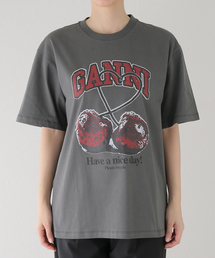 【GANNI / ガニー】Future Heavy Cherry Drop Shoulder:Tシャツ