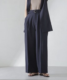 NANO universe（ナノユニバース）の「メランジドライ ベルト付きワイドパンツ(セットアップ可)（その他パンツ）」
