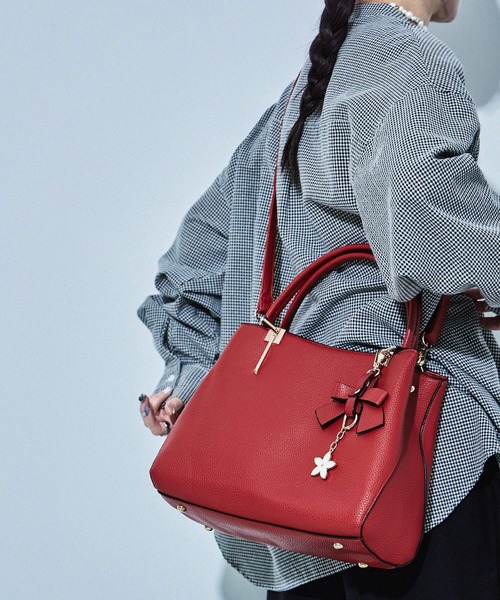 セール】D.KELLY チャーム付き2wayハンドバッグ ミディトートバッグ  