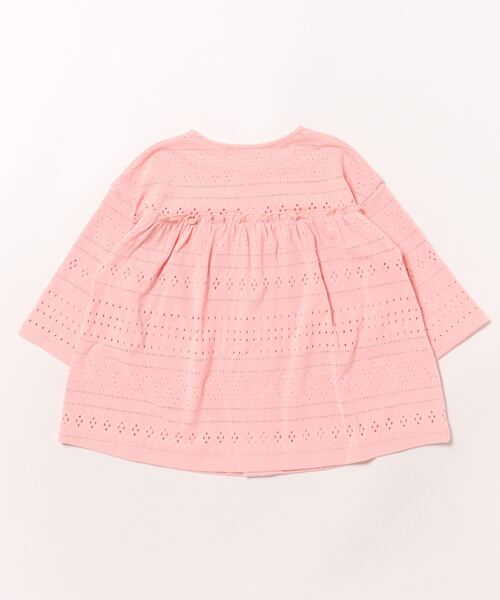 HAKKA KIDS(ハッカキッズ)の「7分袖カーディガン(カーディガン/ボレロ・キッズ・オフホワイト/ピンク・S/M)」の3枚目の写真