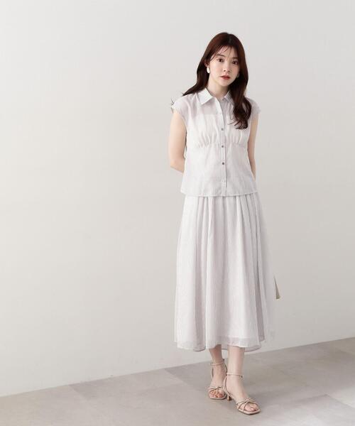 PROPORTION BODY DRESSING（プロポーションボディドレッシング）の「シアーストライプスカート / 1214120418（スカート・レディース・ブラウン/ブルー系その他・SMALL/MEDIUM）」の6枚目の写真