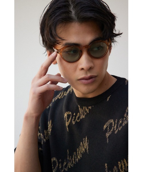 AZUL by moussy（アズールバイマウジー）の「ラウンドクリアレンズアイウェア（メガネ・メンズ・ブラック/ベージュ/グレー・FREE）」の3枚目の写真