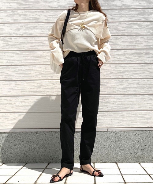 Q(キュー)の「マルチwayワッフルロンT(Tシャツ/カットソー・レディース・チャコールグレー/アイボリー・MEDIUM)」の8枚目の写真