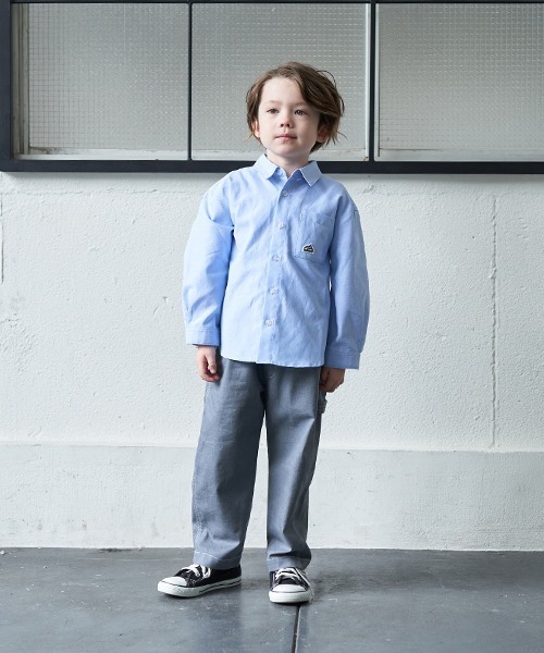 minimal（ミニマル）の「コットンアソートオーバーシャツ（シャツ/ブラウス・キッズ・ライトピンク/サックスブルー/ライトグリーン/ネイビー/イエロー・130cm/100cm/120cm/140cm/110cm）」の6枚目の写真