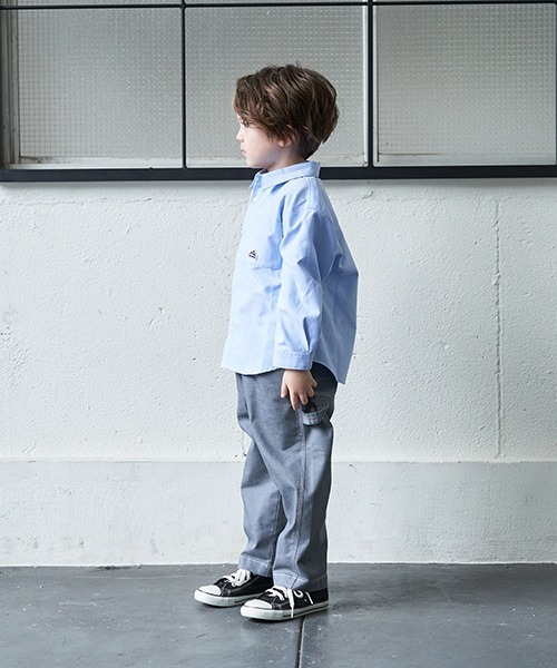 minimal（ミニマル）の「コットンアソートオーバーシャツ（シャツ/ブラウス・キッズ・ライトピンク/サックスブルー/ライトグリーン/ネイビー/イエロー・130cm/100cm/120cm/140cm/110cm）」の7枚目の写真