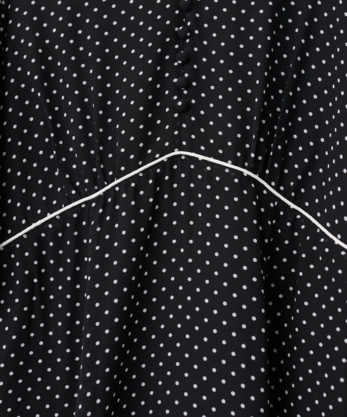 natural couture（ナチュラルクチュール）の「ウエスト調節レースアップレディワンピース（ワンピース・レディース・アイボリー/ブラック/ドット/ミント・FREE）」の22枚目の写真