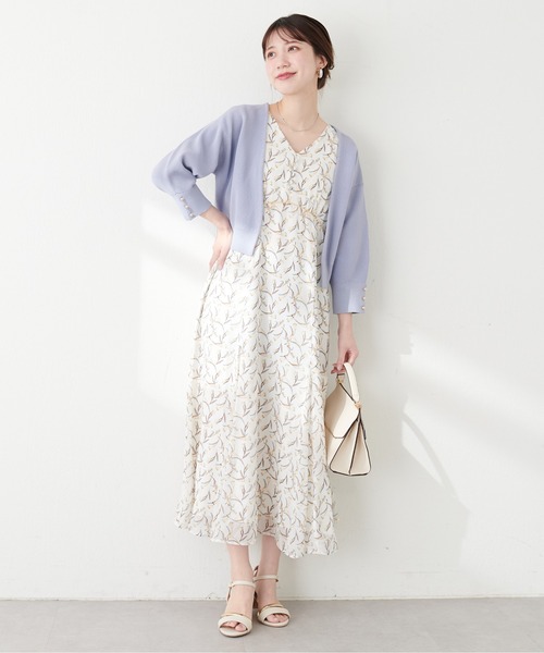 natural couture（ナチュラルクチュール）の「ウエスト調節レースアップレディワンピース（ワンピース・レディース・アイボリー/ブラック/ドット/ミント・FREE）」の5枚目の写真
